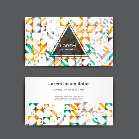 Abstract business card template with geometric elementsのイラスト素材