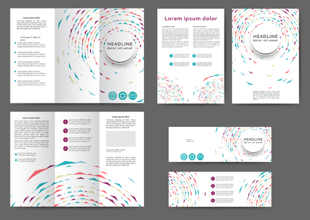 Set of color abstract brochure template with geometric elements のイラスト素材