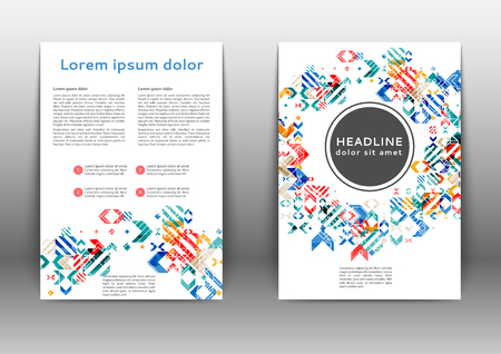 Abstract color brochure template with geometric elements のイラスト素材