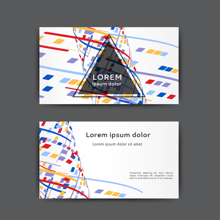 Abstract business card template with geometric elementsのイラスト素材