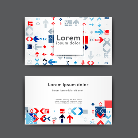 Abstract business card template with geometric elementsのイラスト素材