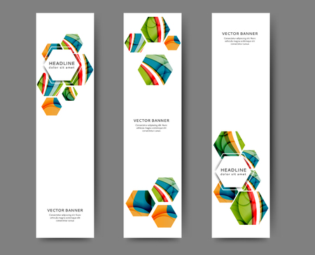 Set of web banner templates for your site or blog with abstract lines and wavesのイラスト素材