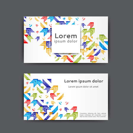 Abstract business card template with geometric elementsのイラスト素材
