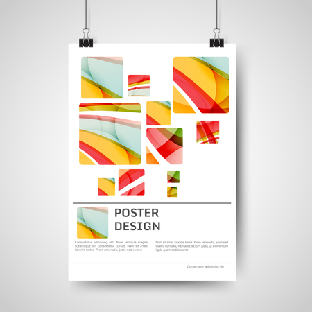 Abstract colorful poster design template with geometric elementsのイラスト素材