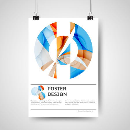 Abstract colorful poster design template with geometric elementsのイラスト素材