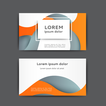 Color business card template with abstract lines and waves.のイラスト素材