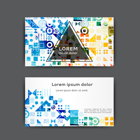 Abstract business card template with geometric elements Vector illustration.のイラスト素材