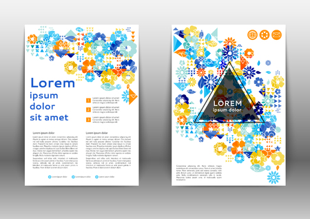 Color brochure template with abstract floral patternのイラスト素材
