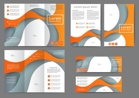 Set of different size templates with abstract lines and wavesのイラスト素材