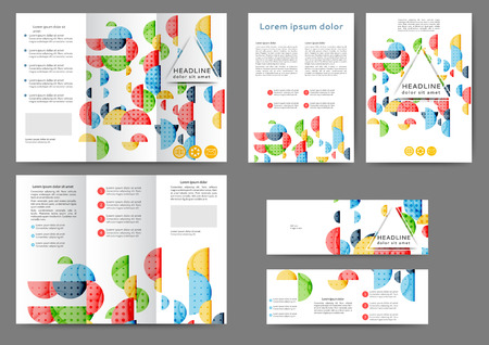 Set of color abstract brochure template with geometric elements のイラスト素材