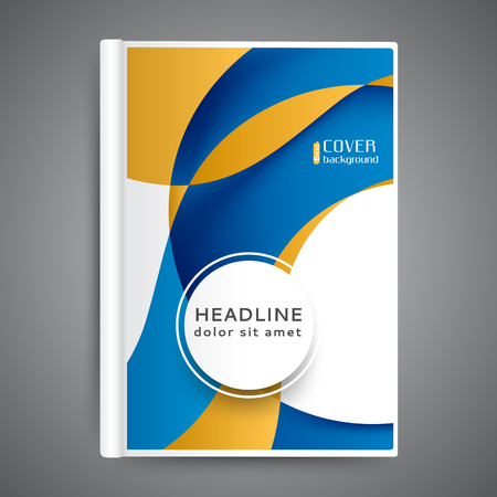 Template book cover with abstract lines and wavesのイラスト素材