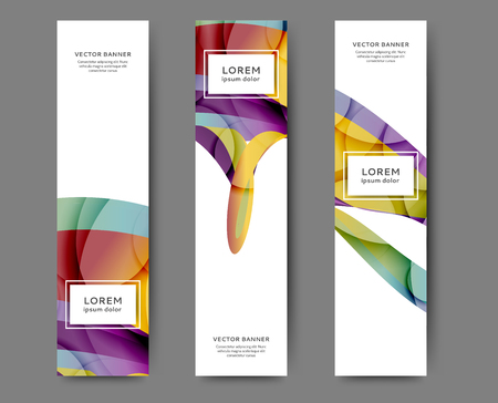Set of web banner templates for your site or blog with abstract lines and wavesのイラスト素材