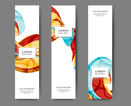 Set of web banner templates for your site or blog with abstract lines and wavesのイラスト素材
