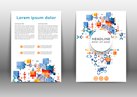 Abstract colored brochure template with geometric elements のイラスト素材