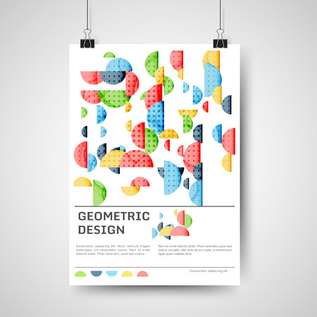 Abstract colorful poster design template with geometric elementsのイラスト素材
