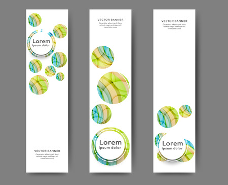 Set of web banner templates for your site or blog with abstract lines and wavesのイラスト素材