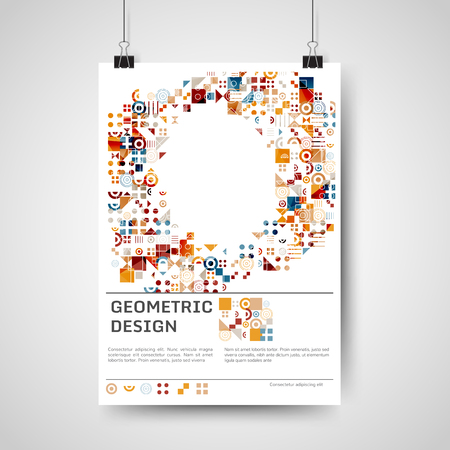 Abstract colorful poster design template with geometric elementsのイラスト素材