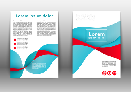 Color brochure template with abstract lines and waves のイラスト素材