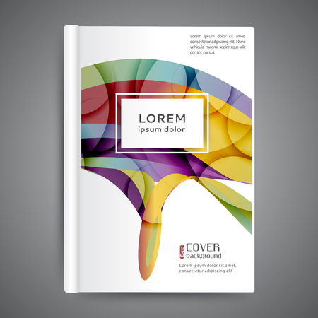 Template book cover with abstract lines and wavesのイラスト素材