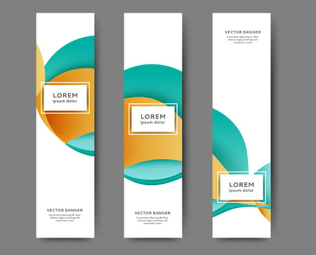 Set of web banner templates for your site or blog with abstract lines and wavesのイラスト素材
