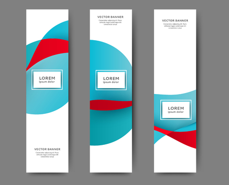 Set of web banner templates for your site or blog with abstract lines and wavesのイラスト素材