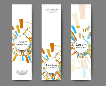 Set of web banner templates for your site or blog with geometric elementsのイラスト素材