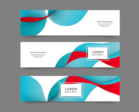 Set of web banner templates for your site or blog with abstract lines and wavesのイラスト素材