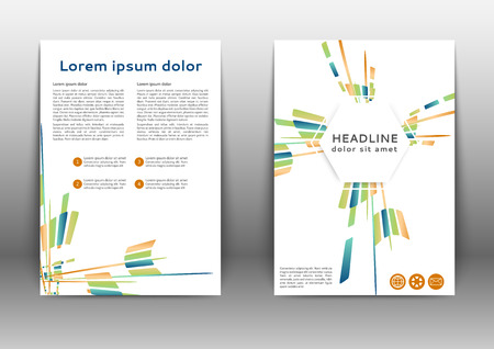 Abstract color brochure template with geometric elementsのイラスト素材
