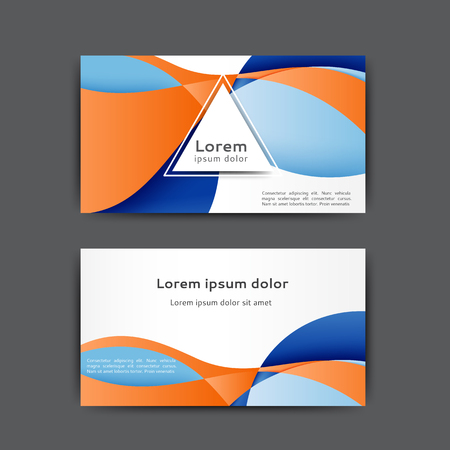 Color business card template with abstract lines and wavesのイラスト素材