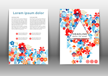 Color brochure template with abstract floral backgroundのイラスト素材