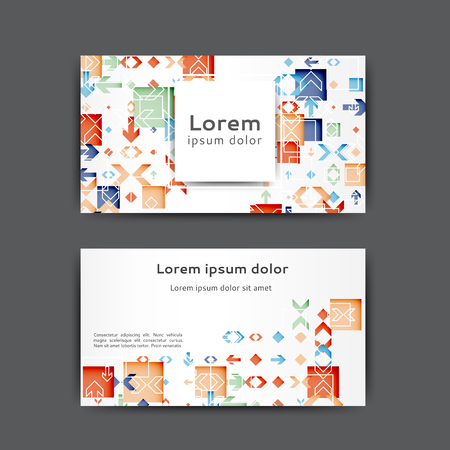 Abstract business card template with geometric elementsのイラスト素材