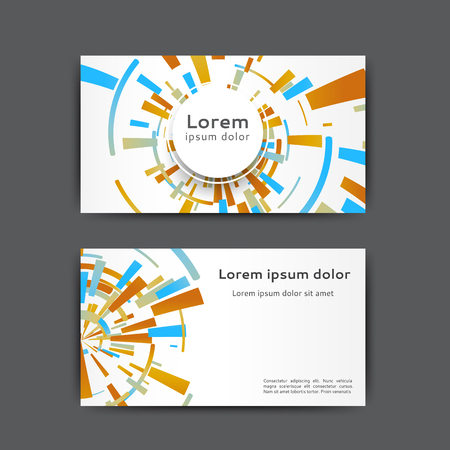 Abstract business card template with geometric elementsのイラスト素材
