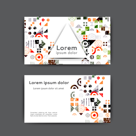 Abstract business card template with geometric elementsのイラスト素材