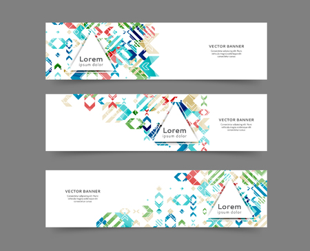 Set of web banner templates for your site or blog with geometric elementsのイラスト素材