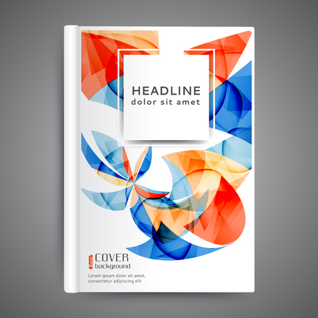 Template book cover with abstract lines and wavesのイラスト素材