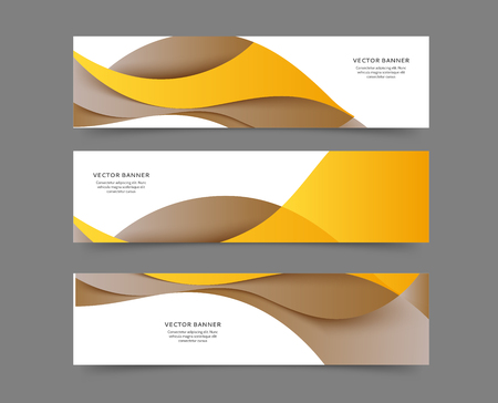 Set of web banner templates for your site or blog with abstract lines and wavesのイラスト素材