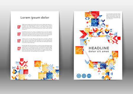 Abstract color brochure design template with geometric elementsのイラスト素材