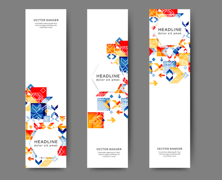Set of abstract web banner templates for your site or blog with geometric elementsのイラスト素材
