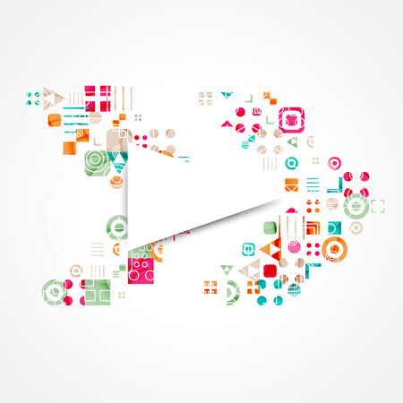 Abstract color background with decorative geometric elementsのイラスト素材