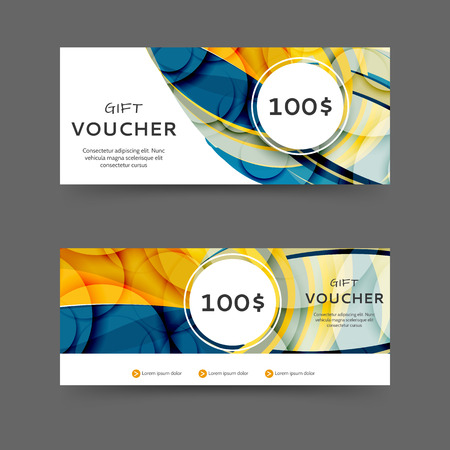 Gift vouche discount template design with abstract lines and wavesのイラスト素材