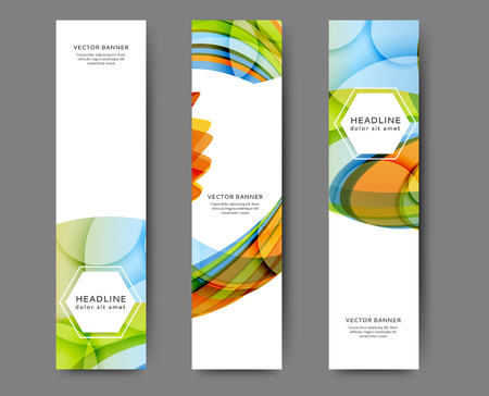 Set of abstract web banner templates for your site or blog with abstract lines and wavesのイラスト素材