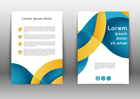 Color brochure design template with abstract lines and wavesのイラスト素材