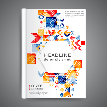 Color book design template with geometric elementsのイラスト素材