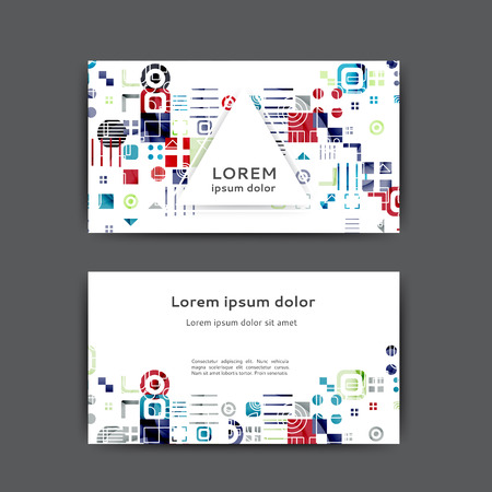 Color business card template with geometric elementsのイラスト素材