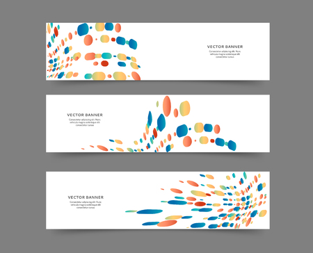Set of abstract web banner templates for your site or blog with geometric elementsのイラスト素材