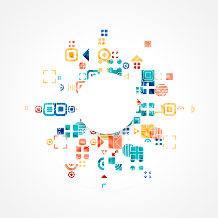 Abstract color background with decorative geometric elementsのイラスト素材