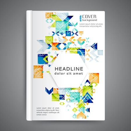 Color book design template with geometric elementsのイラスト素材