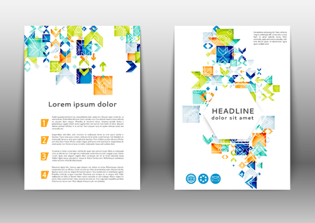 Abstract color brochure design template with geometric elementsのイラスト素材