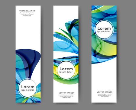Set of abstract web banner templates for your site or blog with abstract lines and wavesのイラスト素材