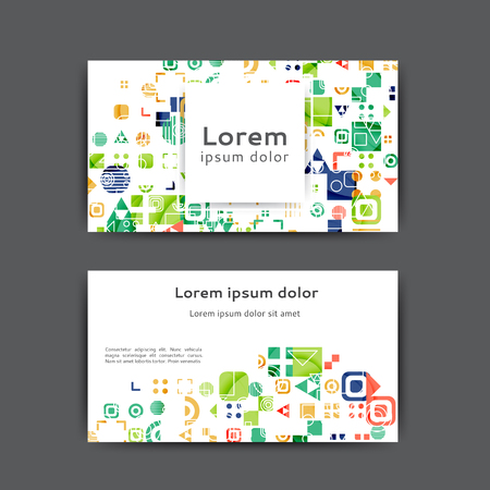 Color business card template with geometric elementsのイラスト素材
